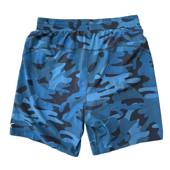 Zyia Athletic Shorts Mens Medium Active Blue Camo Lined Gym Training Stretch - Picture 2 of 10